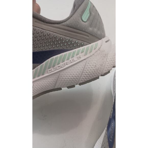 Brooks Adrenaline GTS 22 gray and blue running athletic shoe 9 womens gym active - Picture 7 of 9